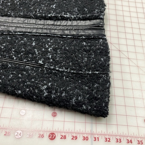 LAUNDRY by Shelli Segal Career City Faux Leather Metallic Tweed/Boucle Coat SZ M - Picture 16 of 16